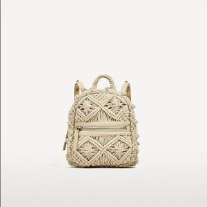 Zara Mini Fabric Crochet Backpack